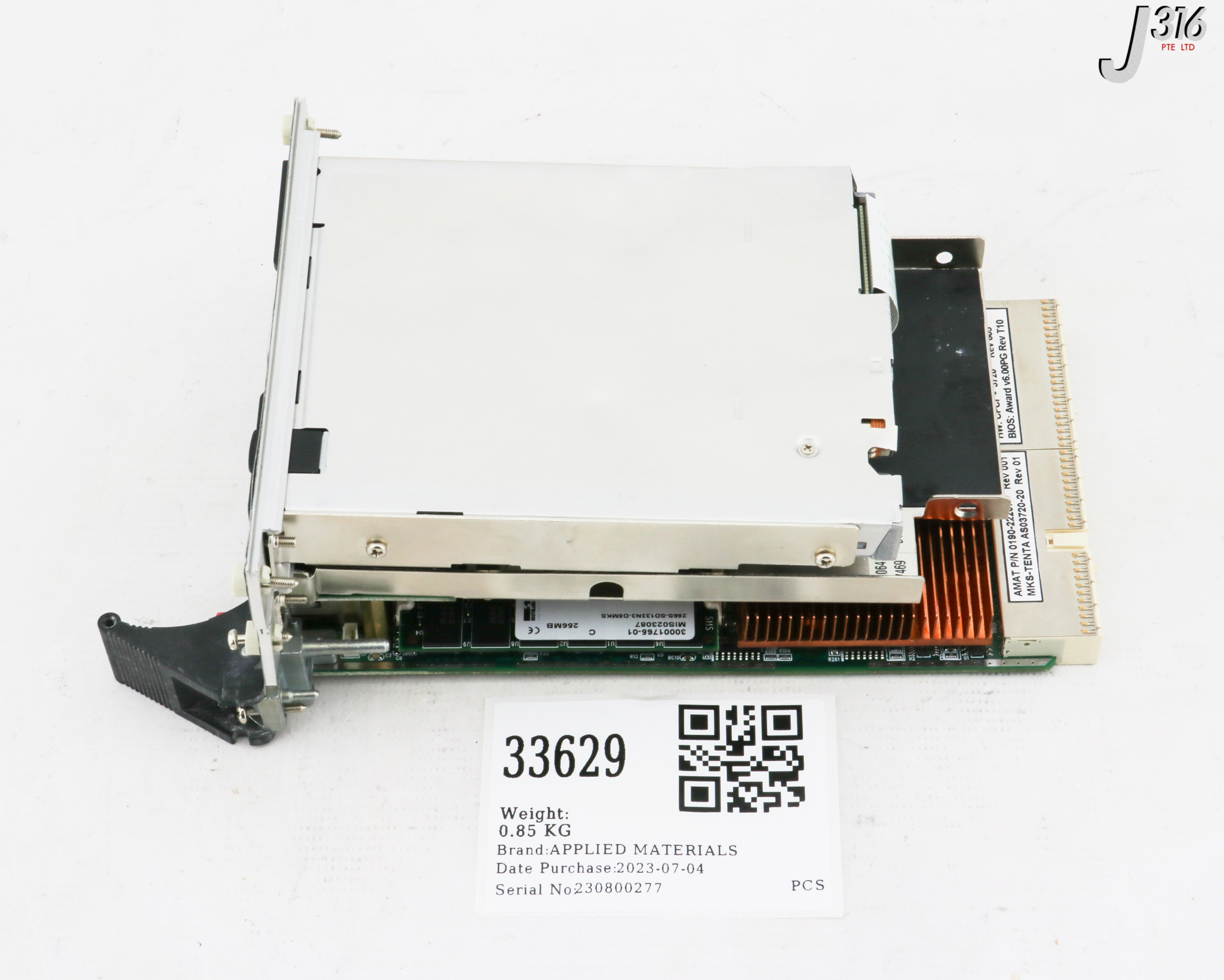33629 APPLIED MATERIALS COMPACTPCI LOW PWR DUAL-SLOT CPU MOD 0190